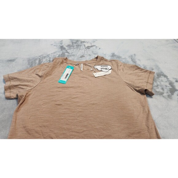 Travis Mathew Women's Size Small Tan Brown Pima Cotton Blend Cloud Tee Golf NWT - Picture 2 of 10